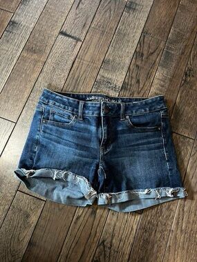 American Eagle Outfitters Dark Blue Denim Jean Shorts